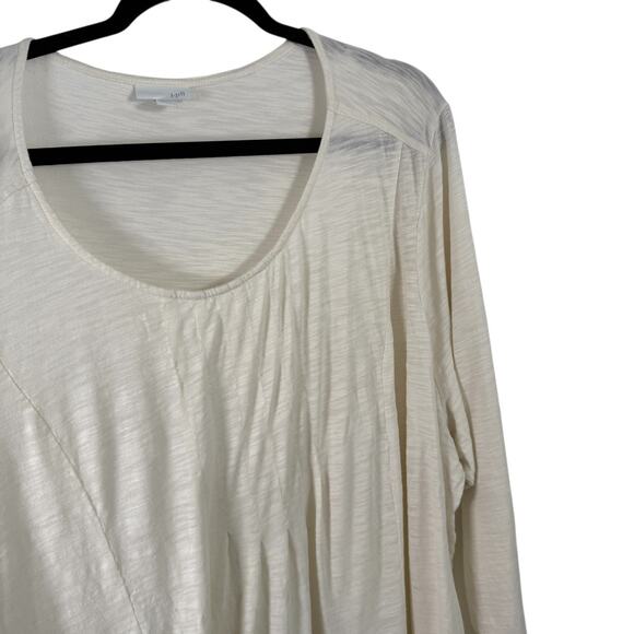 J Jill Cream Long Sleeve Shirt Cotton Modal Minimalist Casual Womens Plus 4x - Picture 2 of 6